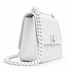 CH&K Quilted Chain Shoulder Bag – White