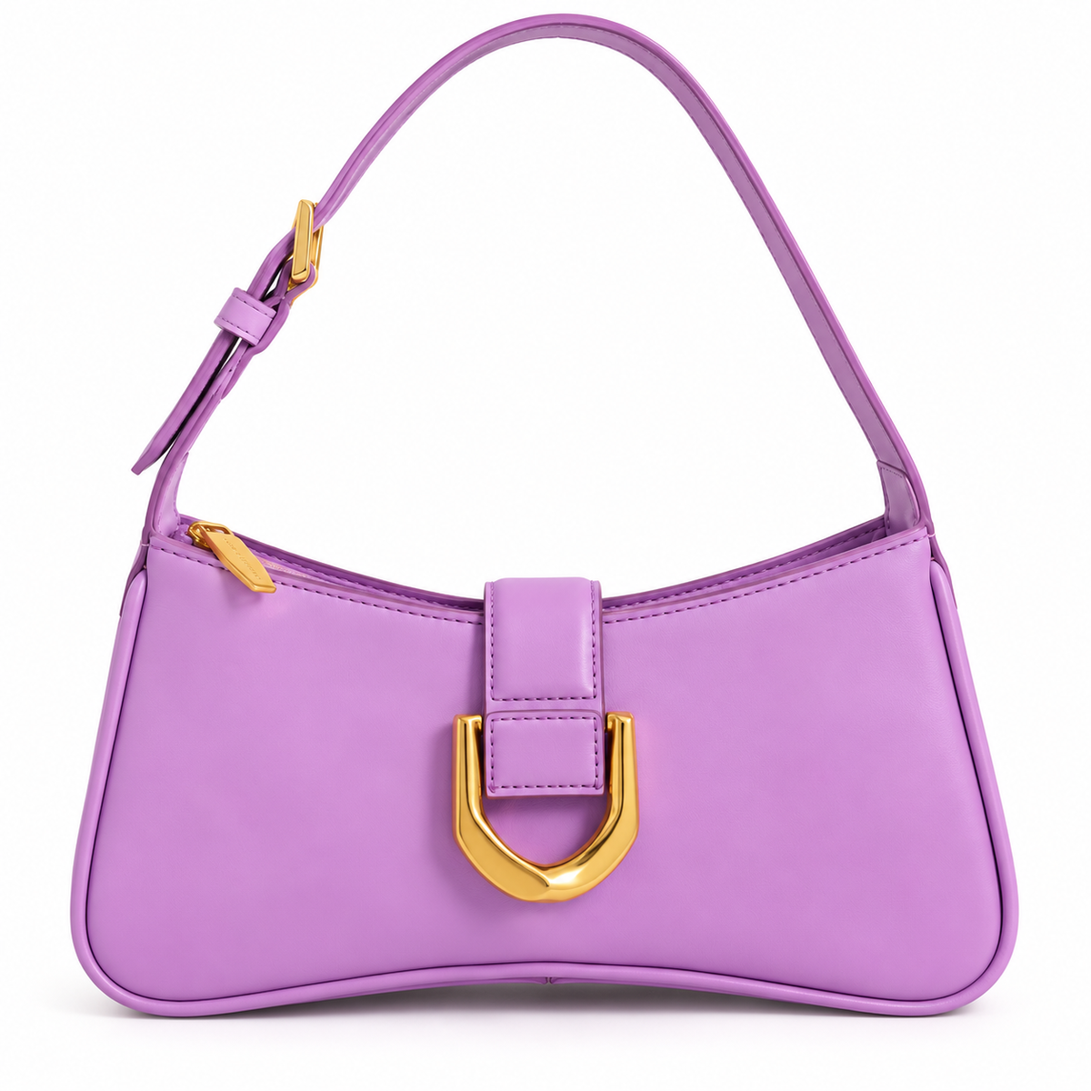 CH&K Elegant Lavender Shoulder Bag – Gold Buckle Edition