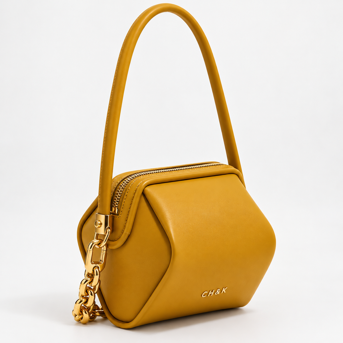 CH&K Sculptural Mini Shoulder Bag – Green & Mustard