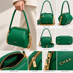 CH&K Sculptural Mini Shoulder Bag – Green & Mustard