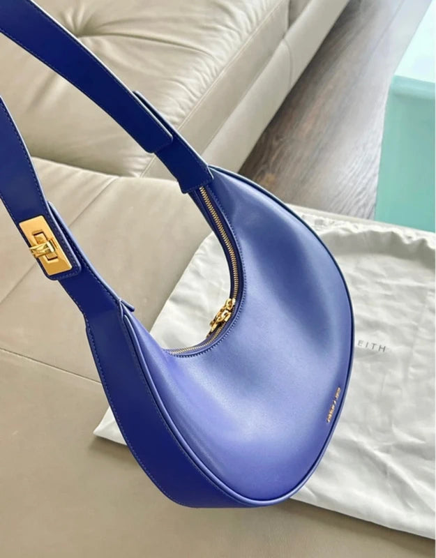 Luna Crescent Shoulder Bag – Blue