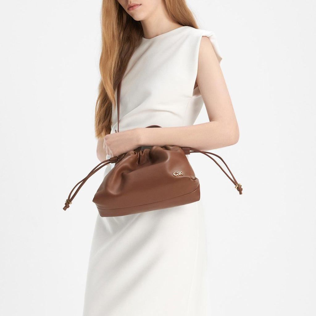 Soft Leather Drawstring Cloud Bag