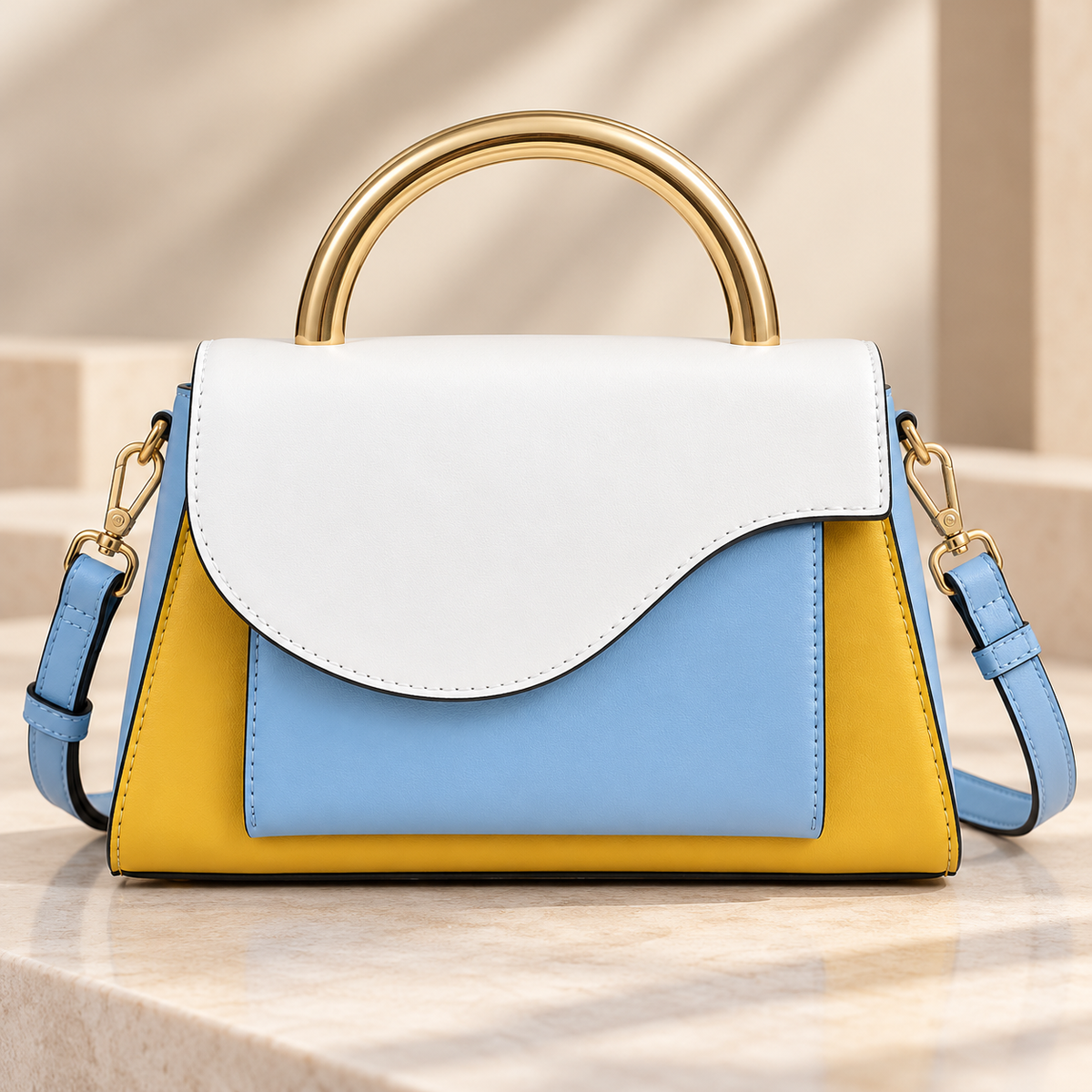 CH&K Colorblock Top Handle Handbag