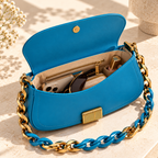 CH&K Turquoise Blue Chain Shoulder Bag