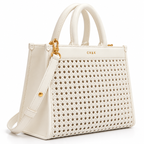CH&K Elegant Ivory Woven Tote Bag