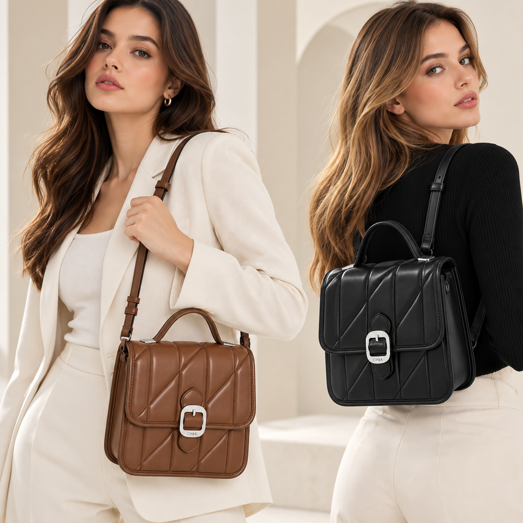 CH&K Quilted Convertible Mini Bag – Brown