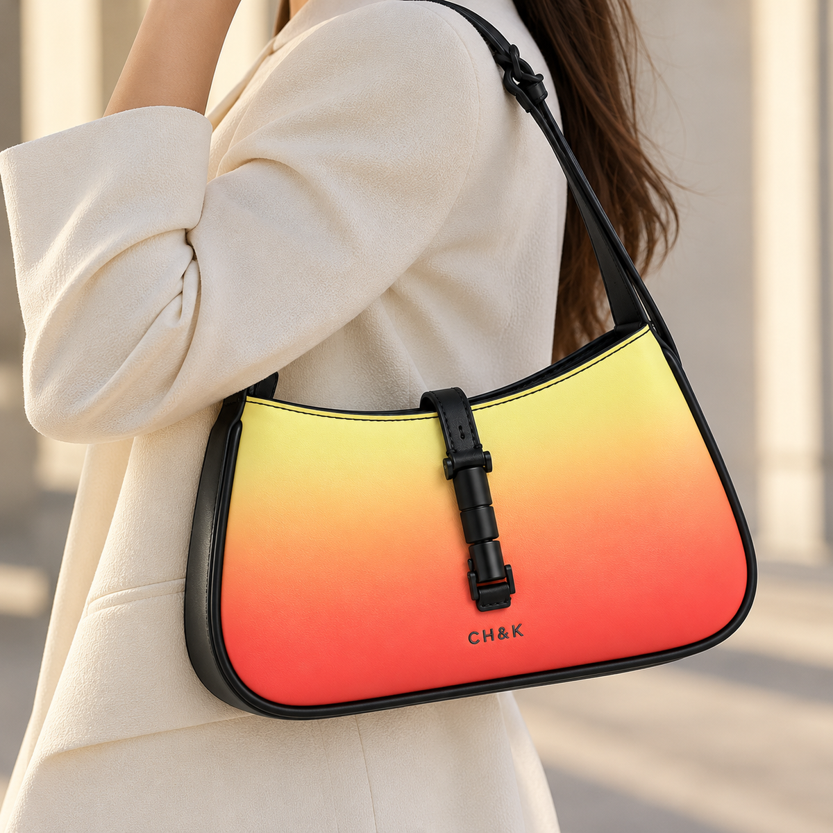 Celia Quilted Double Handle Tote Bag in the aurora colorway