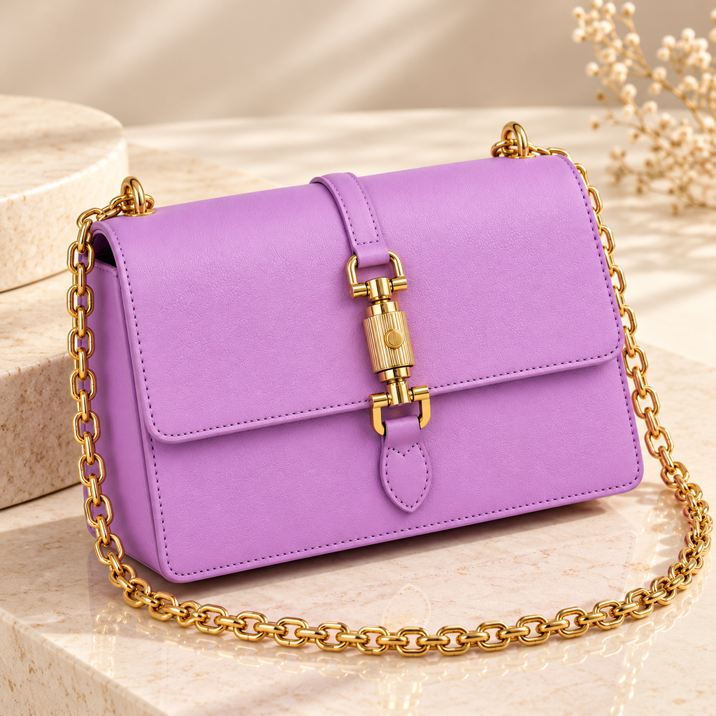 CH&K Lavender Purple Chain Shoulder Bag