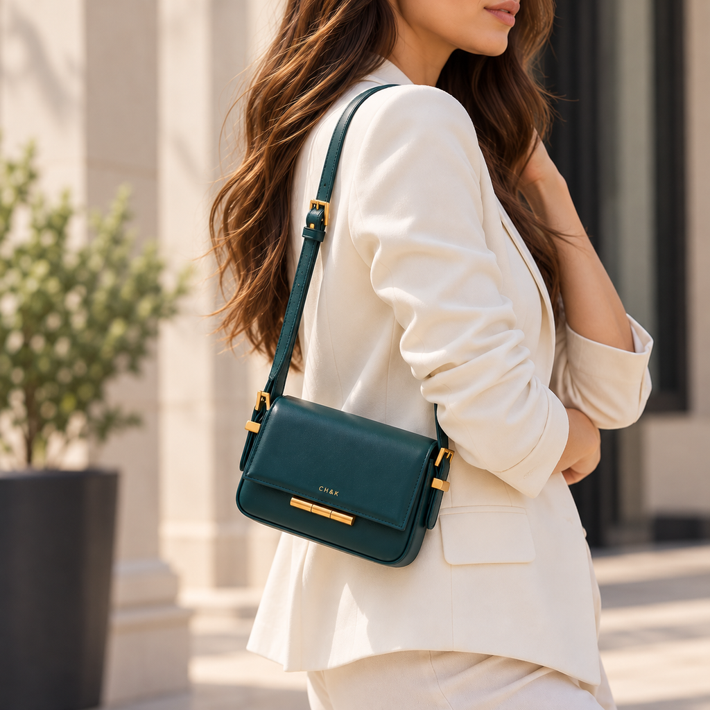 CH&K Elegant Teal Green Shoulder Bag