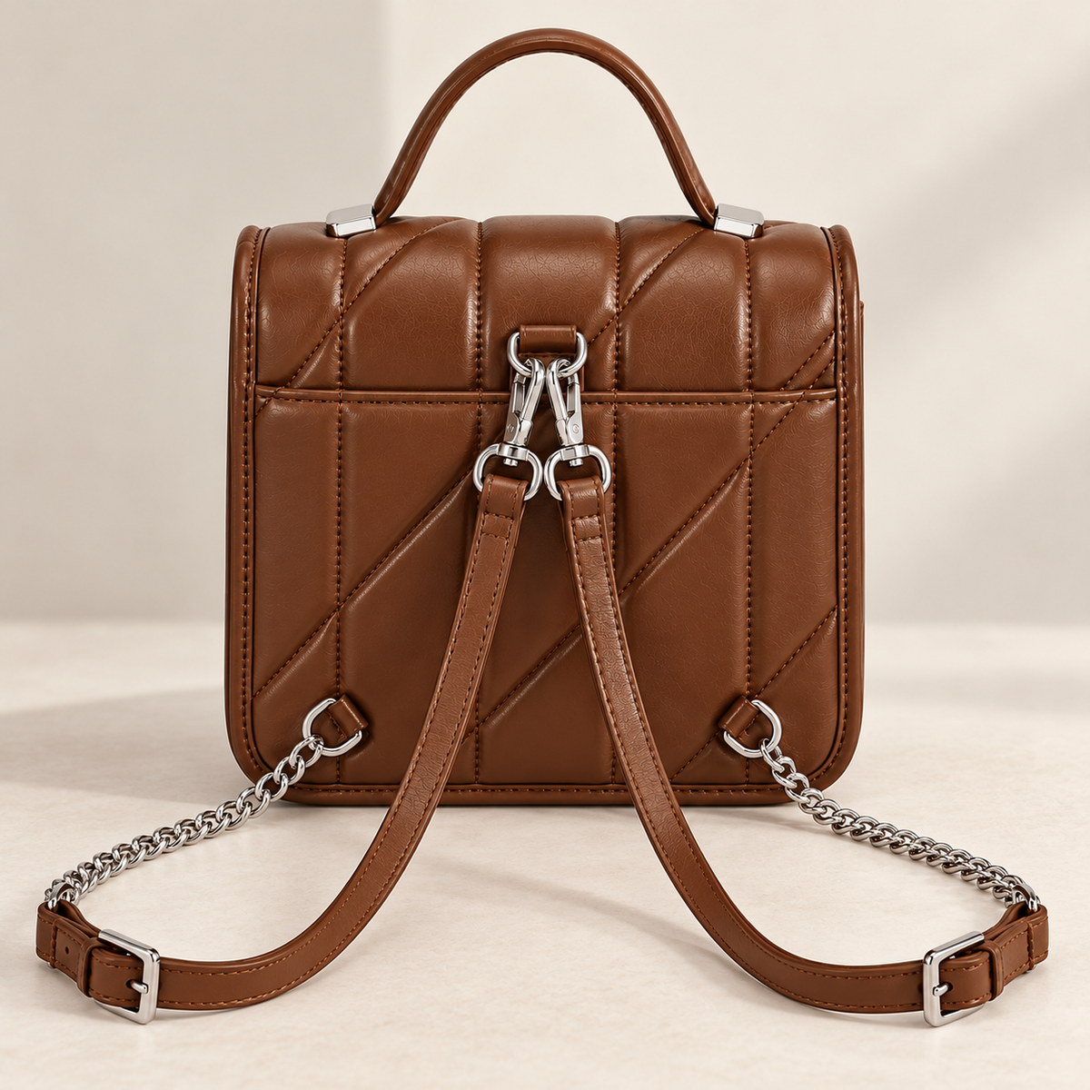 CH&K Quilted Convertible Mini Bag – Brown