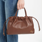 Soft Leather Drawstring Cloud Bag