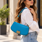 CH&K Turquoise Blue Chain Shoulder Bag