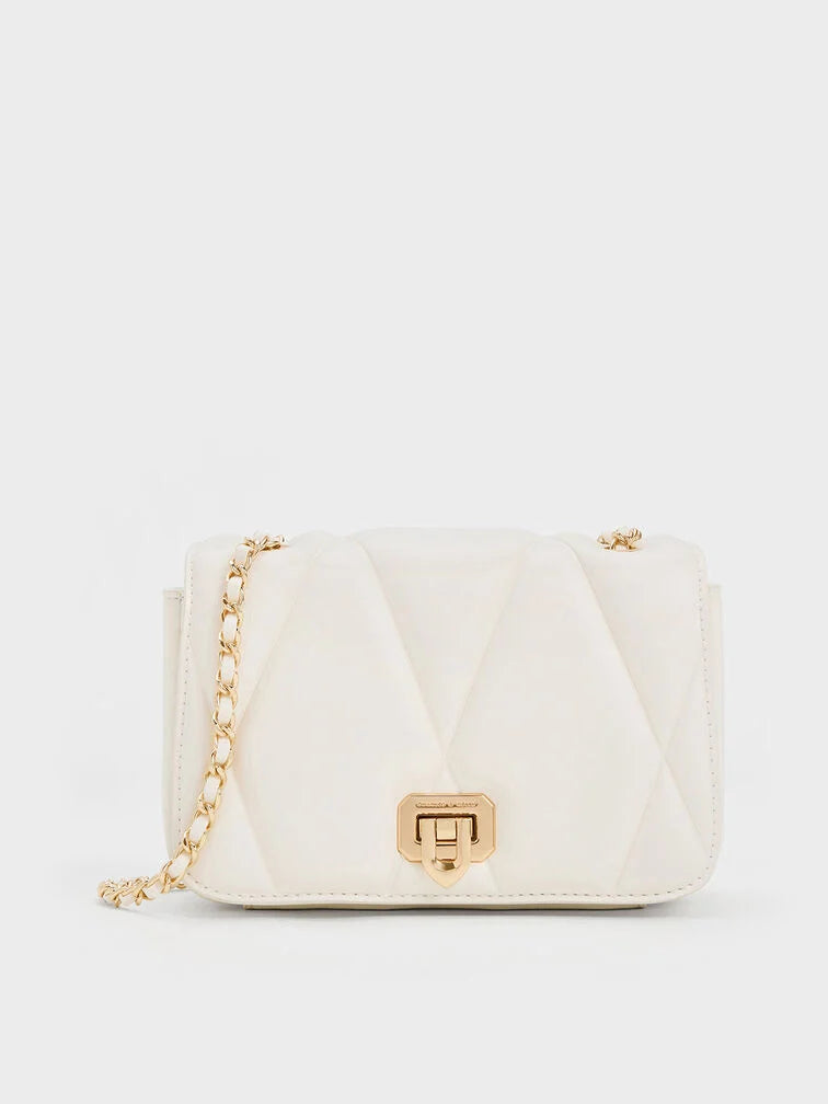 Arwen Diamond-Quilt Braided-Strap Shoulder.