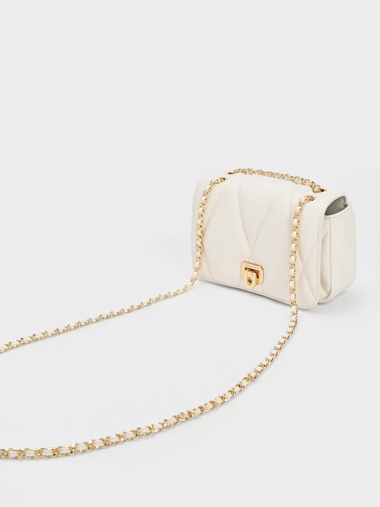 Arwen Diamond-Quilt Braided-Strap Shoulder.