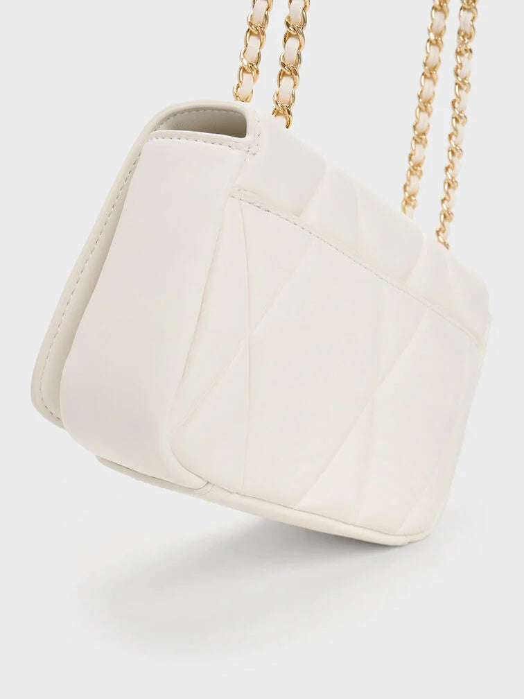 Arwen Diamond-Quilt Braided-Strap Shoulder.
