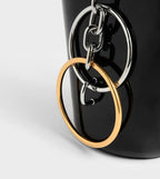 Black Patent Bracelet Bucket Bag