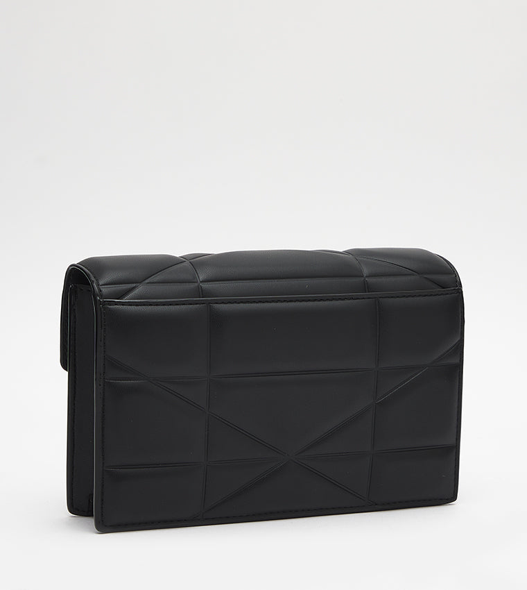 Blanche Chevron Chain Handle Bag in black.