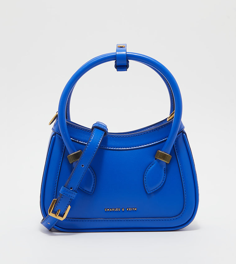Bonnie Curved Tote Bag in cerulean blue
