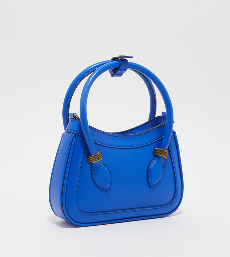Bonnie Curved Tote Bag in cerulean blue