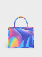 Celia Quilted Double Handle Tote Bag in the aurora colorway