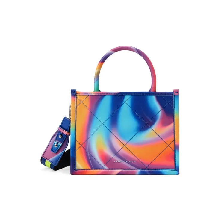 Celia Quilted Double Handle Tote Bag in the aurora colorway
