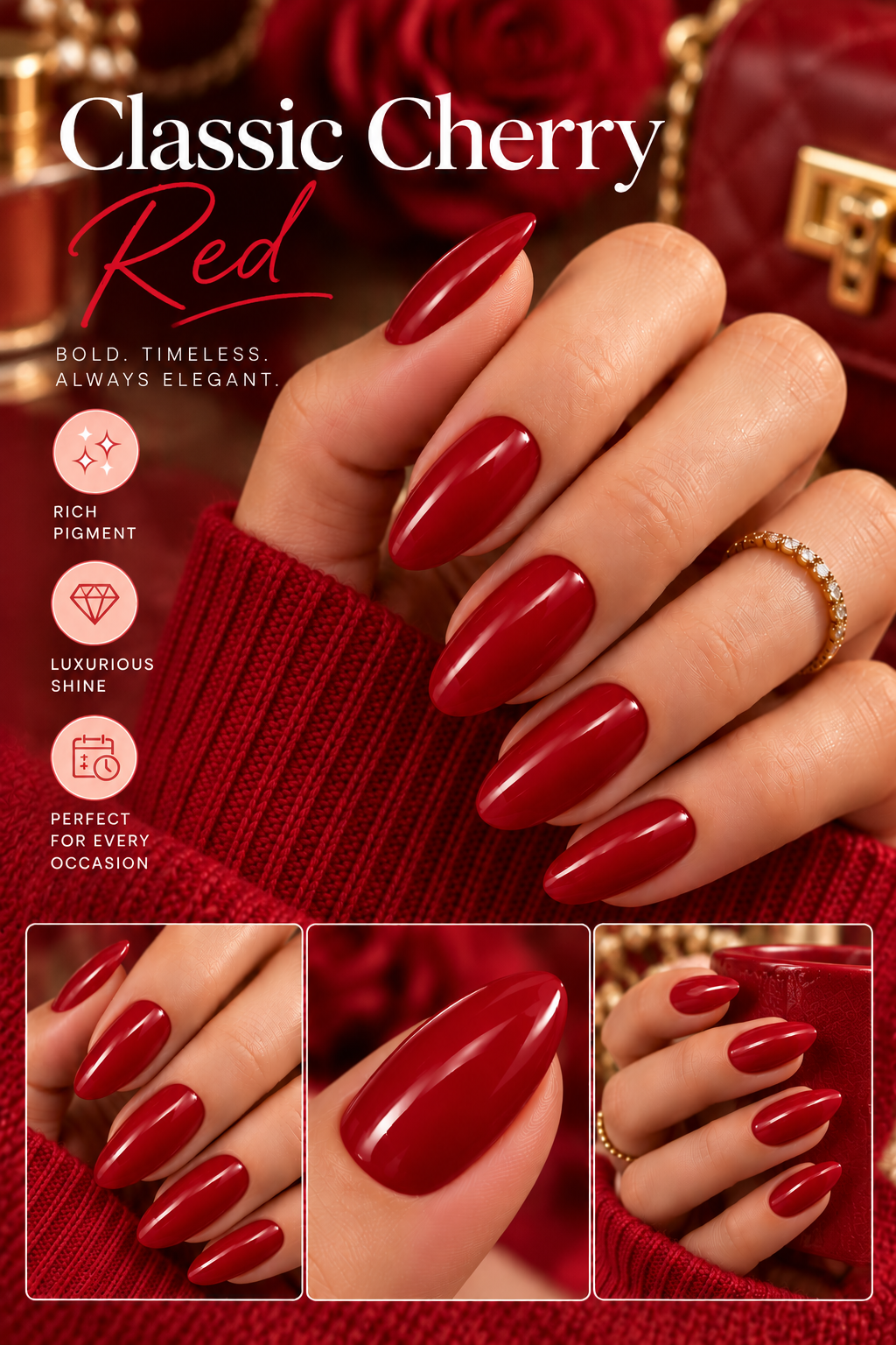 ASHO-Nails-Classic Cherry Red