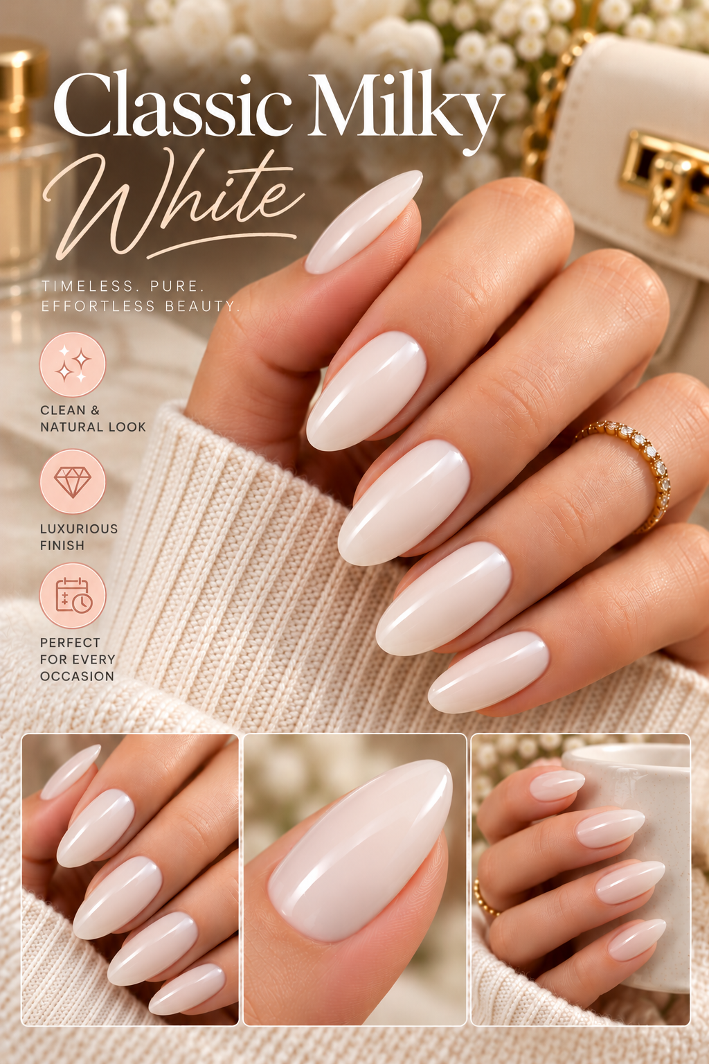 ASHO-Nails-Classic Milky White