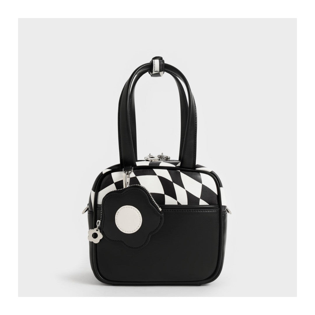 Duo Quilted Vanity Bag in black and white