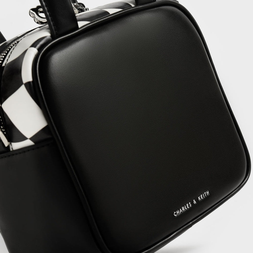 Duo Quilted Vanity Bag in black and white
