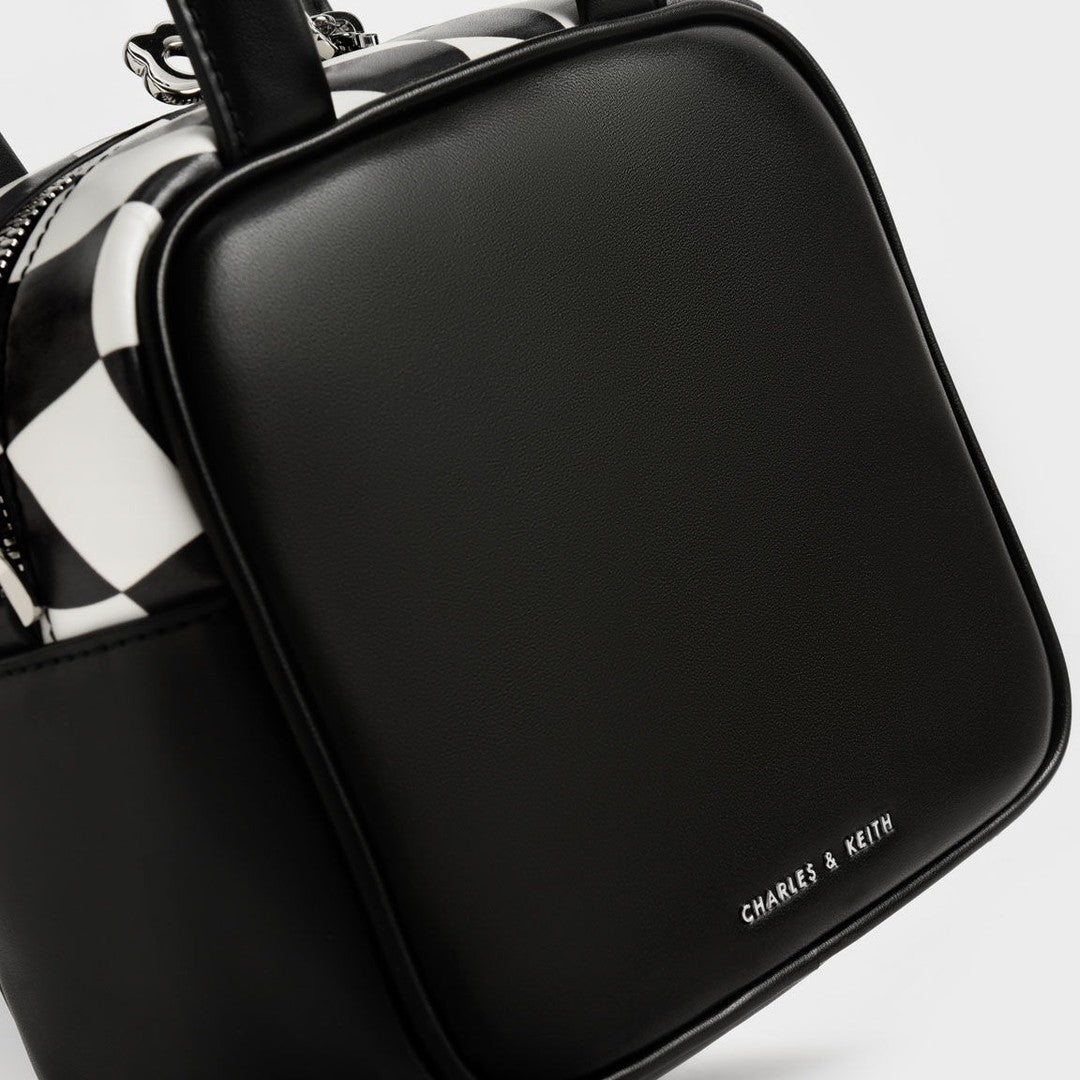 Duo Quilted Vanity Bag in black and white