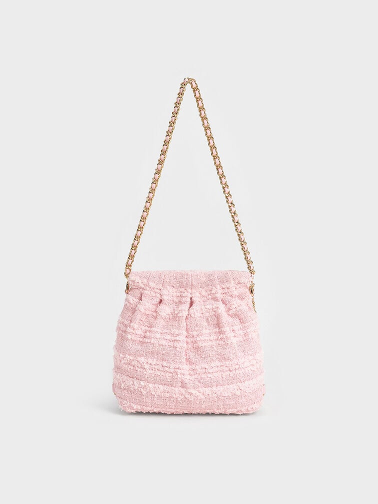 Duo tweed backpack in pink