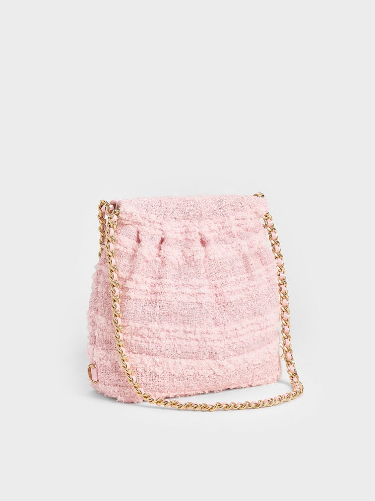 Duo tweed backpack in pink