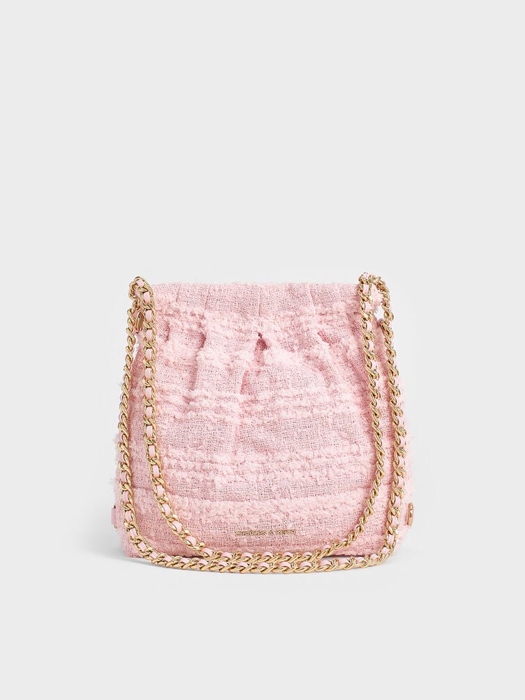 Duo tweed backpack in pink