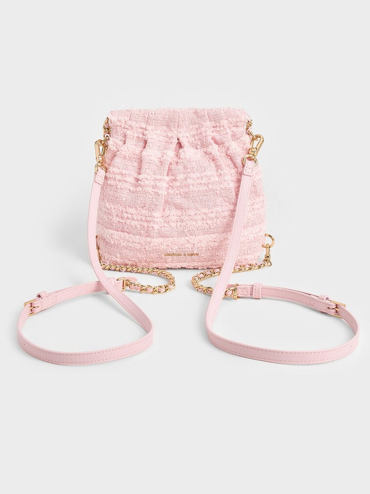 Duo tweed backpack in pink
