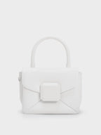 Geometric Push-Lock Top Handle Bag.