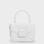 Geometric Push-Lock Top Handle Bag.