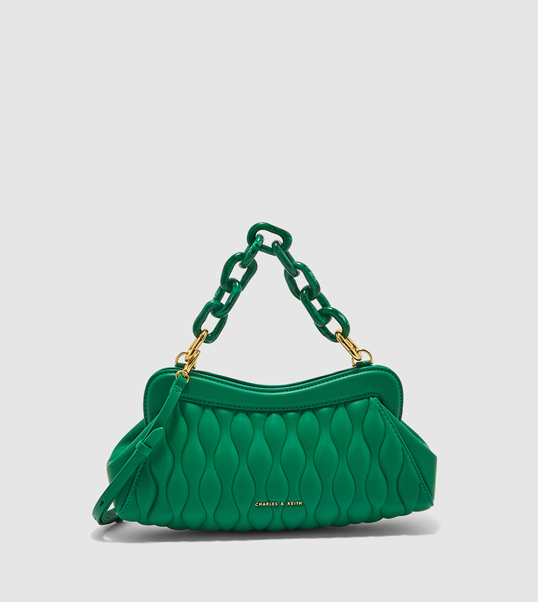 Iva Acrylic Chain Accent Handle Clutch