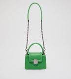 Leather Metallic-Accent Top Handle Bag