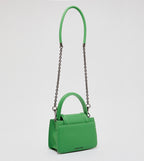 Leather Metallic-Accent Top Handle Bag
