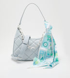 Mini Alcott Scarf Handle Quilted Bag in grey