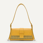 Pedro Capri Mesh Shoulder Bag in a pale yellow color.