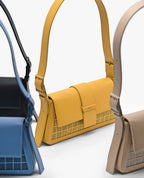 Pedro Capri Mesh Shoulder Bag in a pale yellow color.