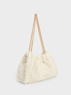 Cyrus Slouchy Chain Handle Bag - Cream