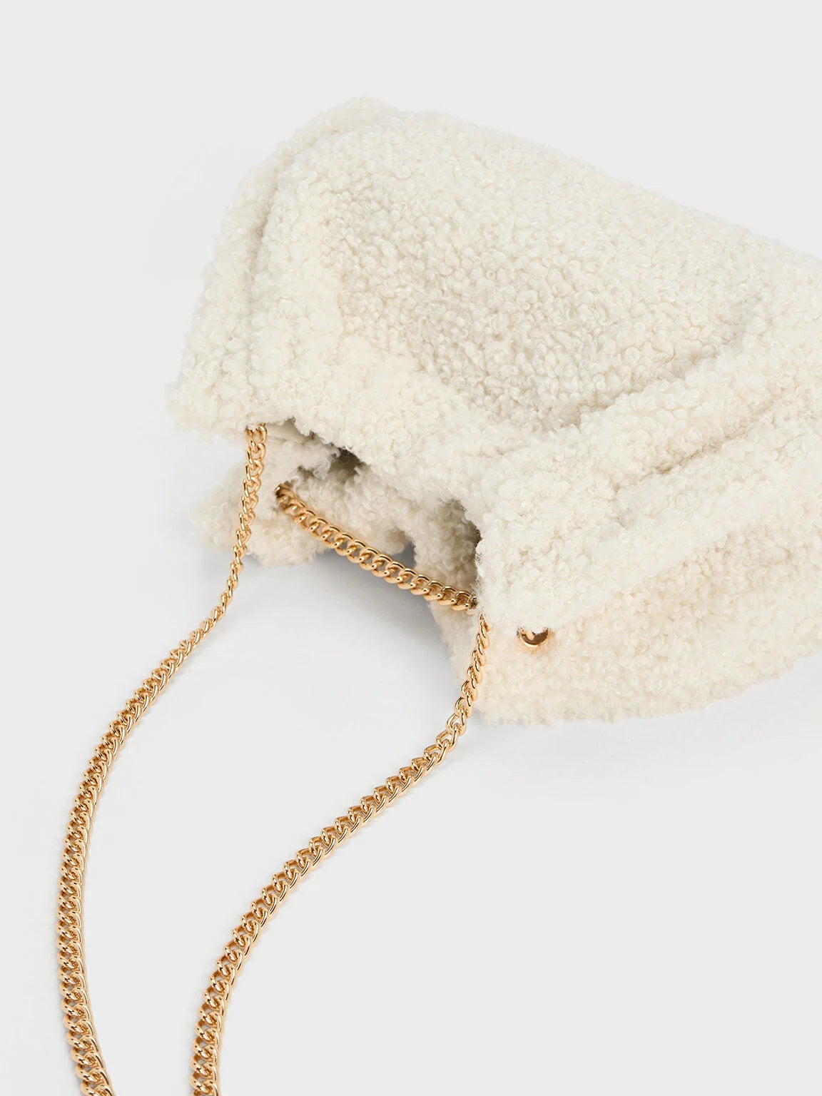 Cyrus Slouchy Chain Handle Bag - Cream