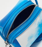 Ridley Chain-Link Boxy Bag in a blue cloud print design
