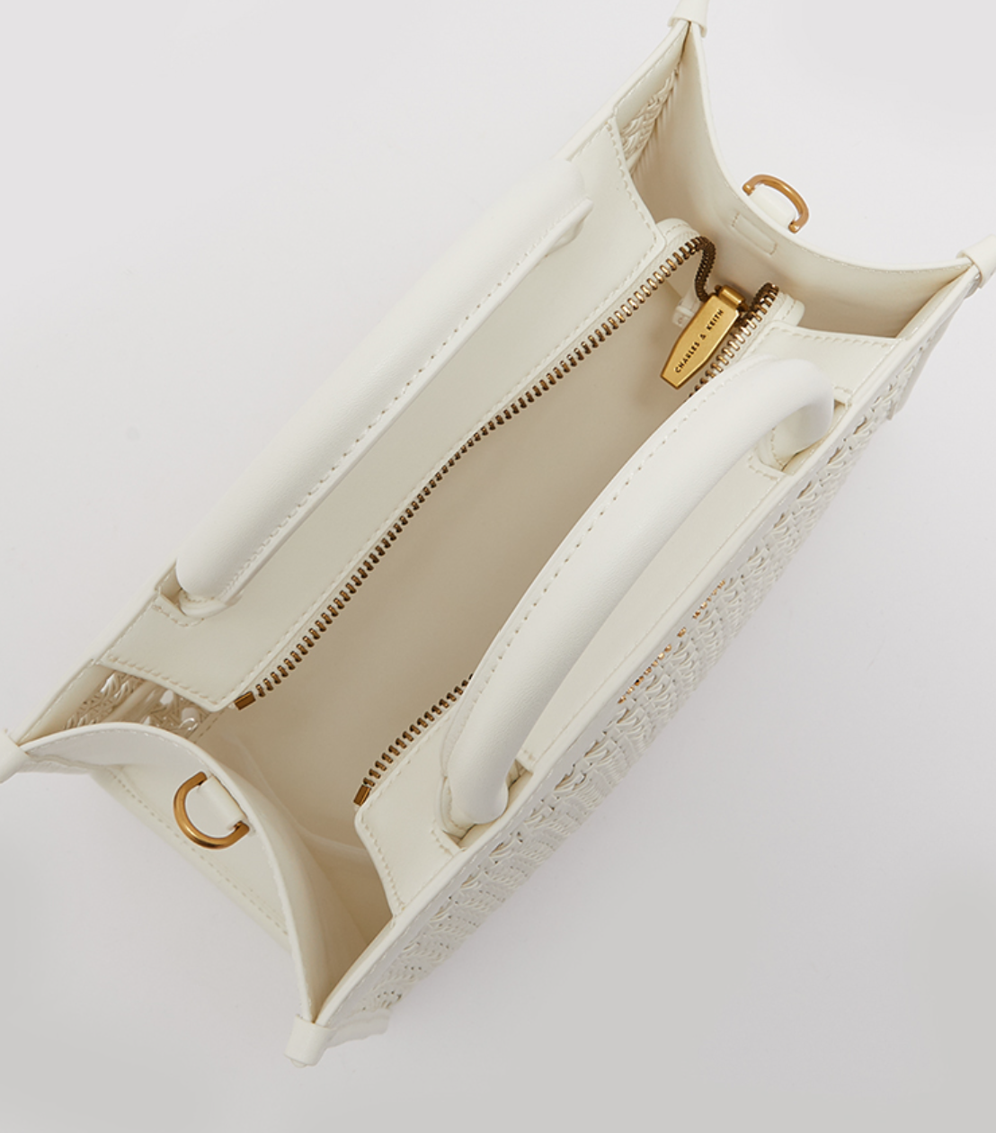 CH&K Elegant Ivory Woven Tote Bag