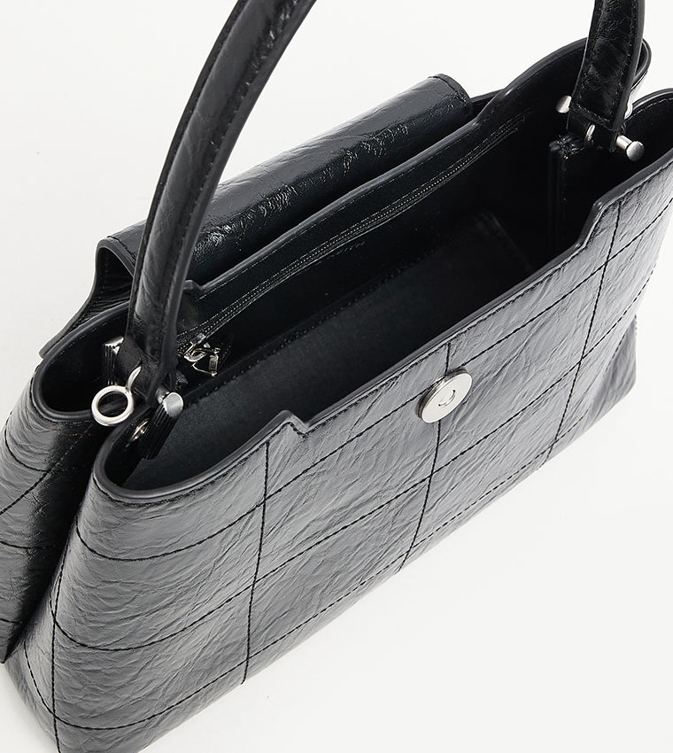 Suki textured top handle bag