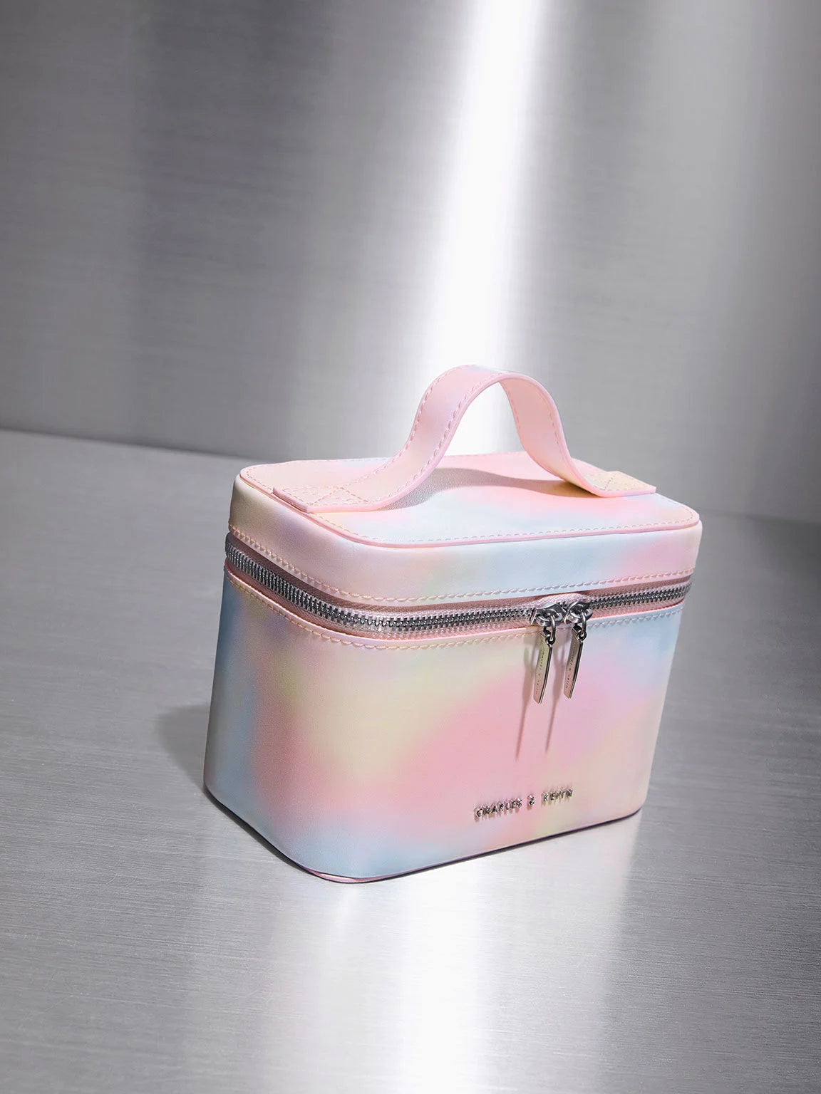 Swirl-Print Vanity Case in multi-color.