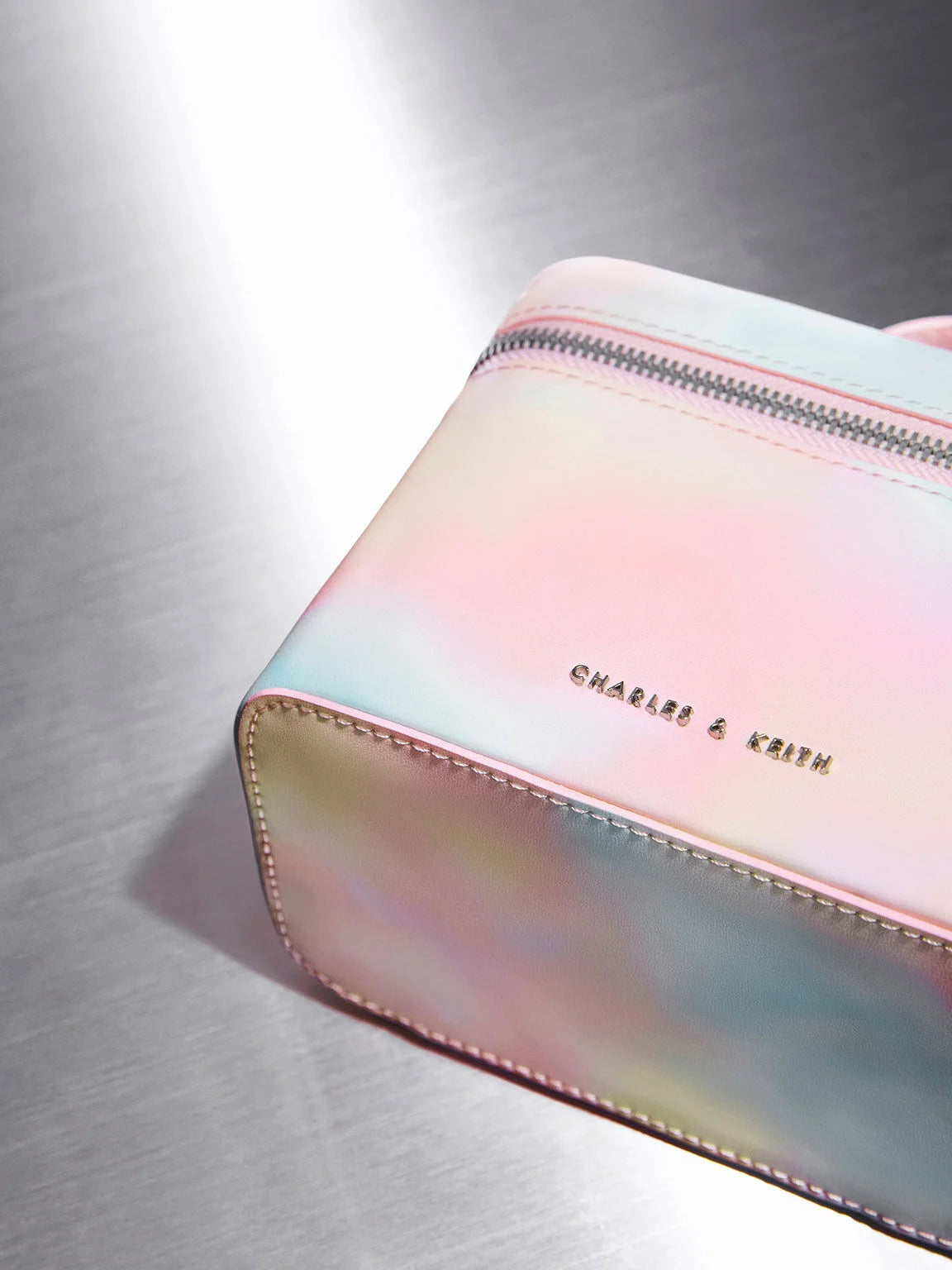 Swirl-Print Vanity Case in multi-color.