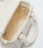 Textured Panelled Top Handle Bag.